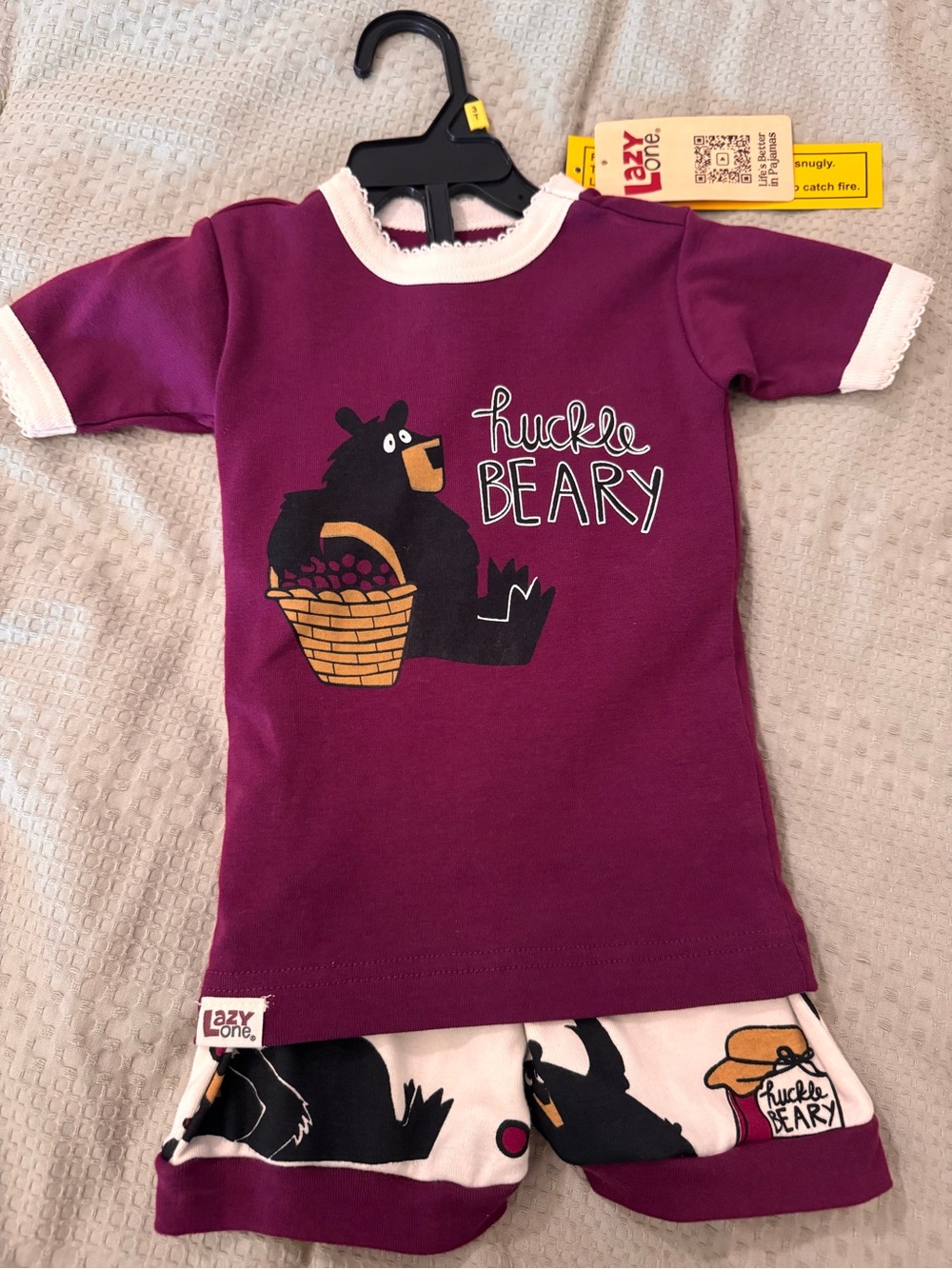 Lazy One Kids' Hucklе Beary Plum Pajama Set
